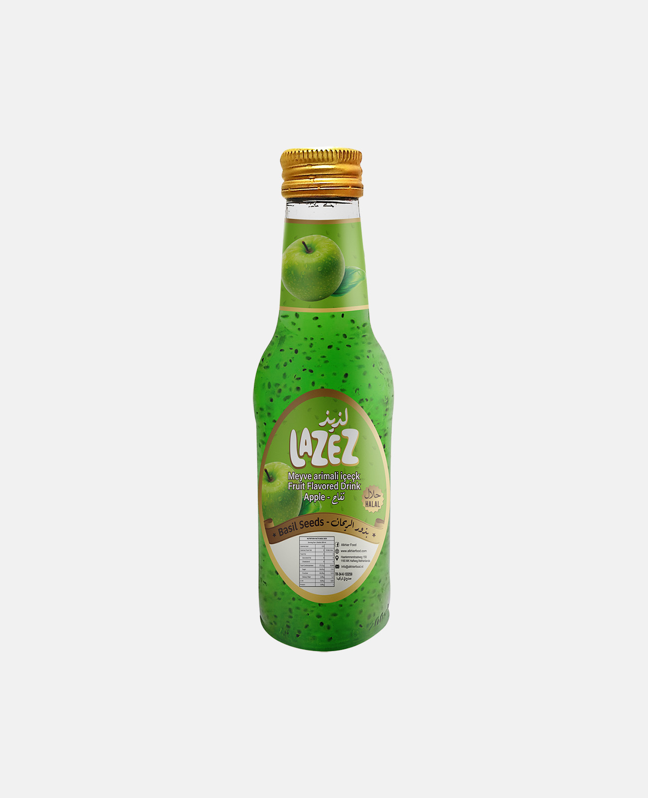 Lazez Basil Seeds Drink - Fruit Flavoured/Apple