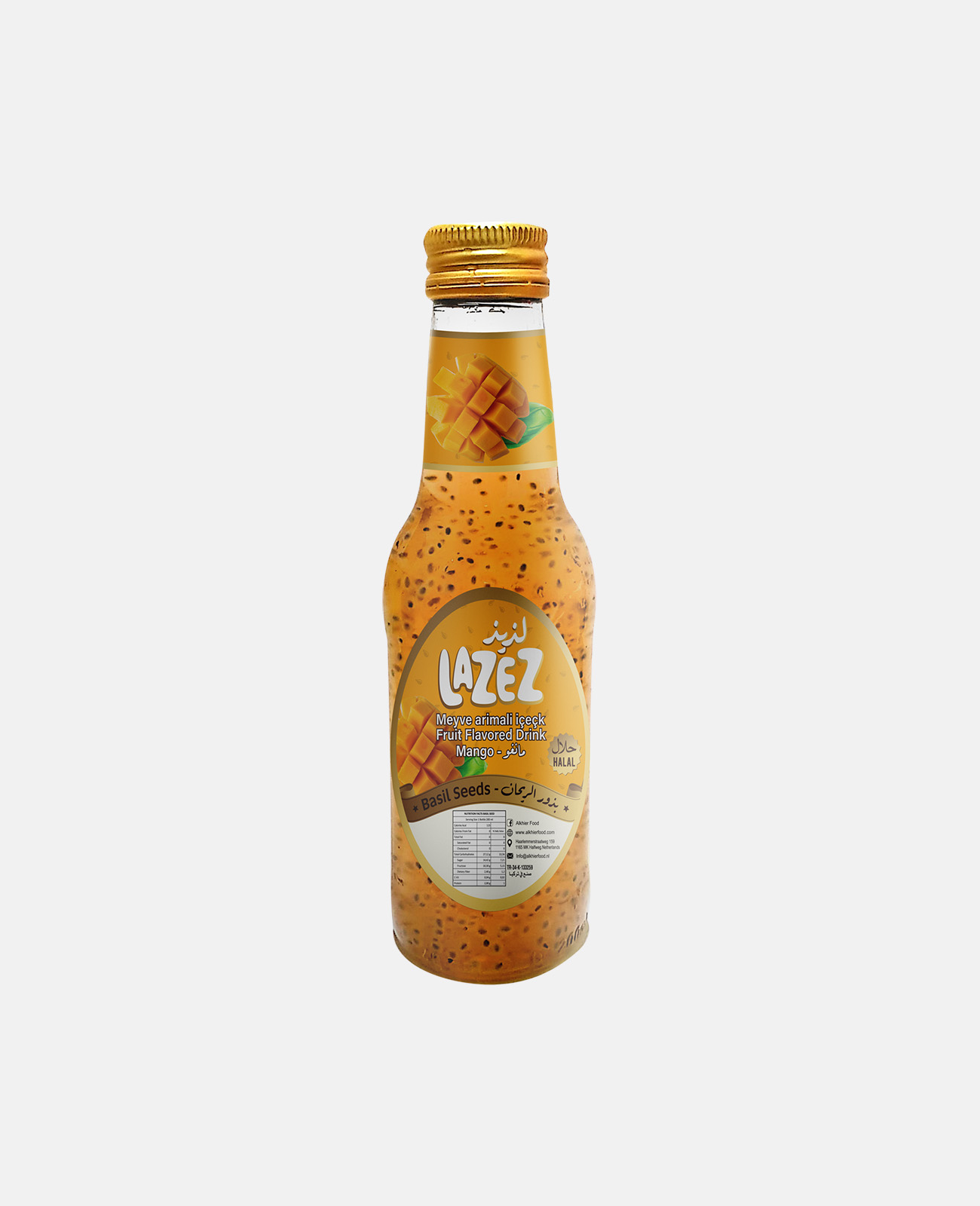 Lazez Basil Seeds Drink - Fruit Flavoured/Mango