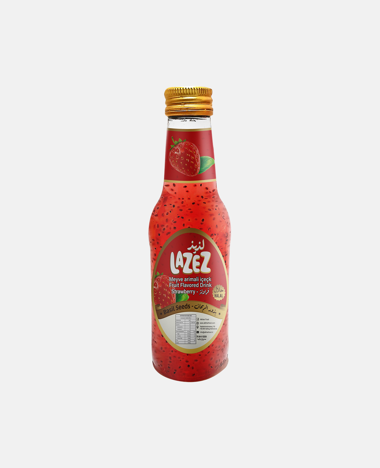 Lazez Basil Seeds Drink - Fruit Flavoured/Strawberry