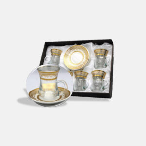 Gold Plated Arabica Tea Glasses Set - 6 Pieces