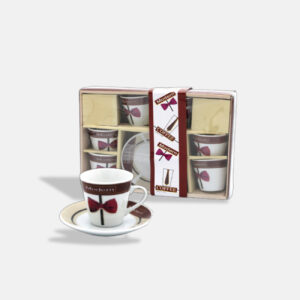 White Modern Porcelain Coffee Cups (Papillon) Set - 6 Pieces/H 1-8